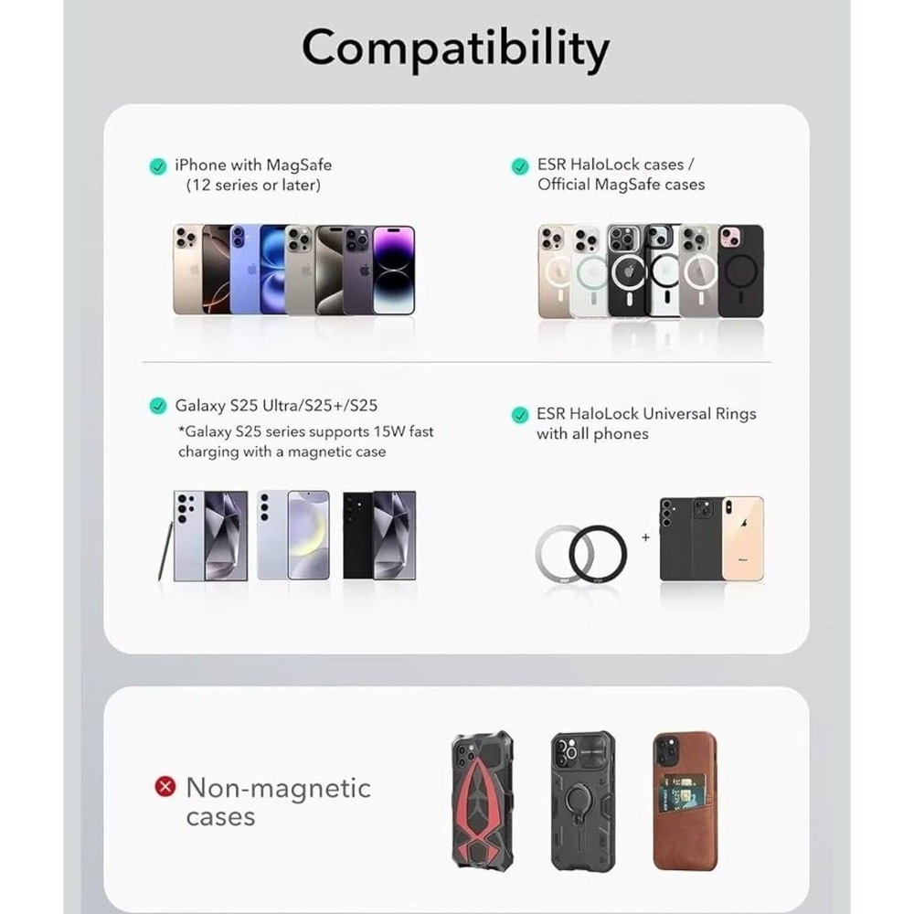 Transparent Magnetic Phone Grip Compatible with Magsafe,Collapsible Mobile... - Picture 7 of 9